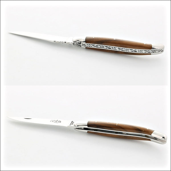 Forge de Laguiole Walnut Steak Knives - Shiny - Laguiole Imports