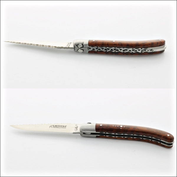 Table knives, Shiny finish Laguiole Snakewood handle, set of 2