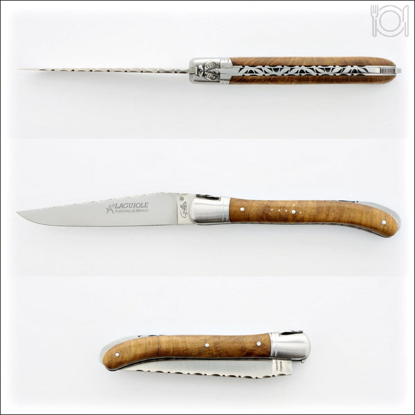 Forge de Laguiole Karelian Birch Steak Knives - Shiny