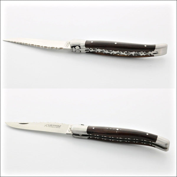 Laguiole Forged Steak Knives Studded Desert Ironwood - Set of 2