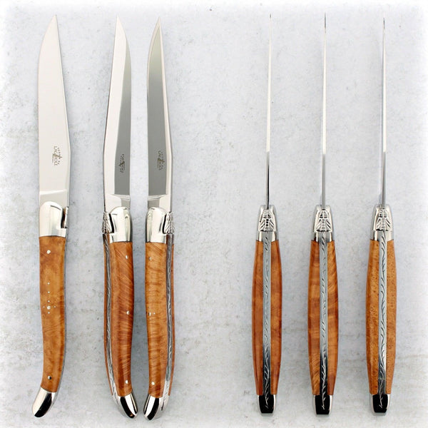 Forge de Laguiole Briarwood Steak Knives - Brushed