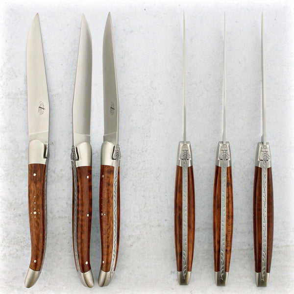 Forge de Laguiole Assorted Steak Knives - Brushed - Laguiole Imports