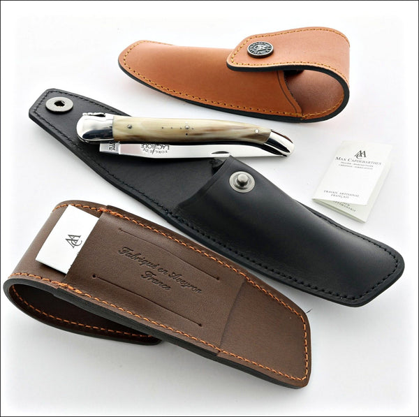 Laguiole Leather Sheath & Sharpening Steel for 11 & 12 cm Knives