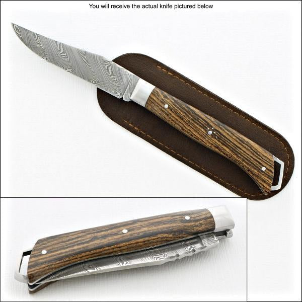 Le Saint-Bernard Pocket Knife - Olive Wood Handle - B - Laguiole Imports