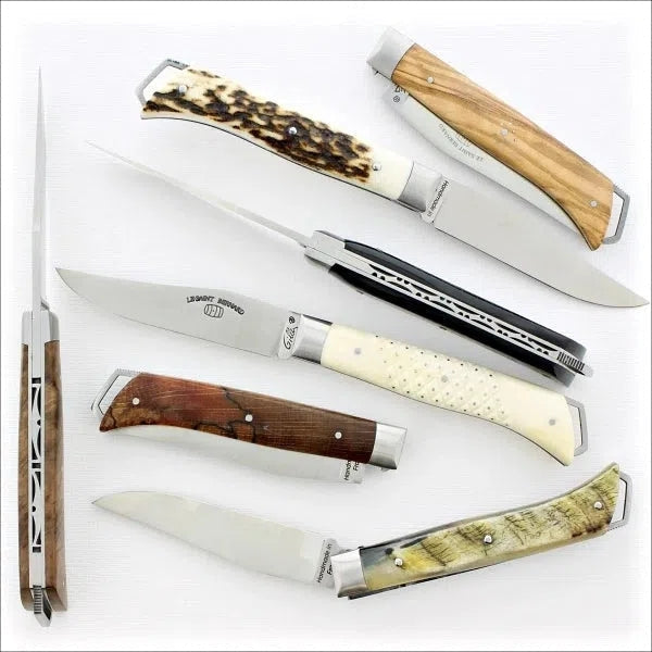 Le Saint-Bernard Pocket Knife - Olive Wood Handle - B - Laguiole Imports