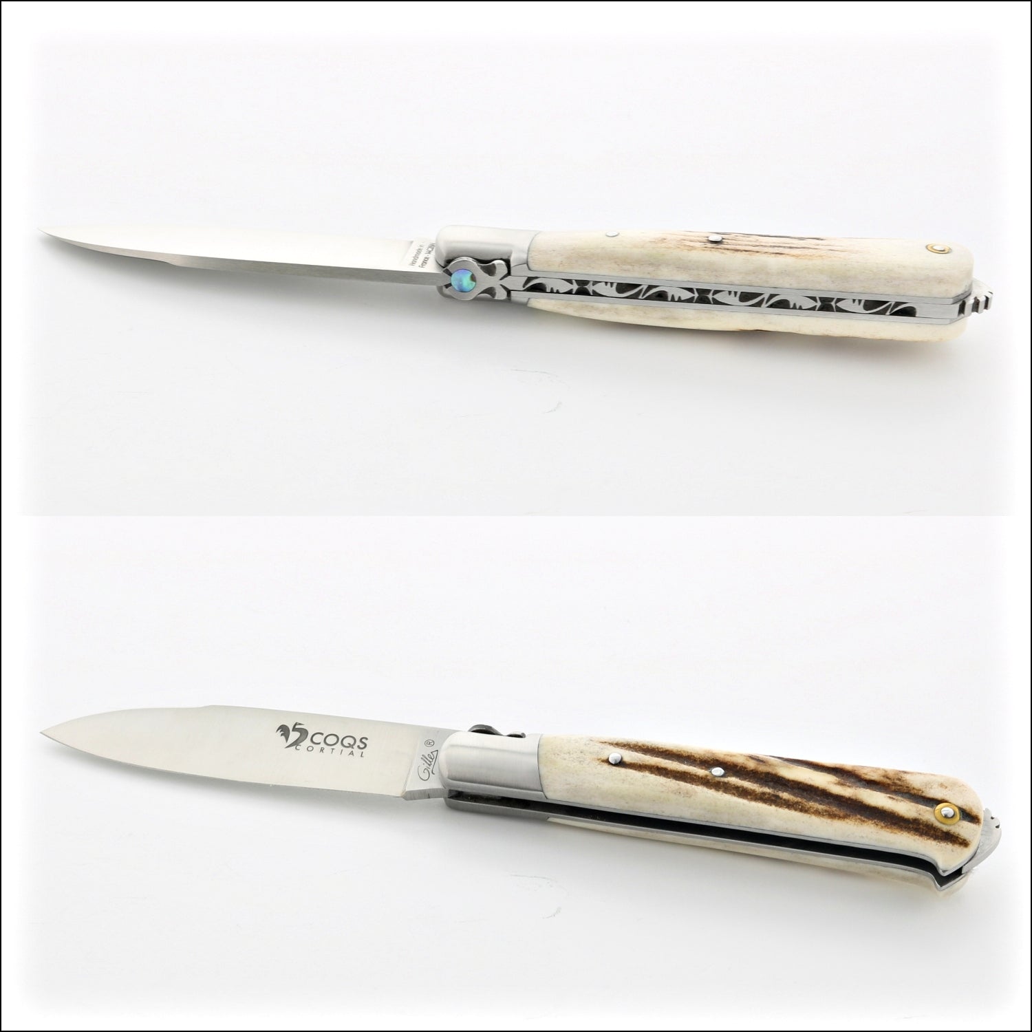 French Home Laguiole Mother of Pearl Cheese Knife and Spreader Set