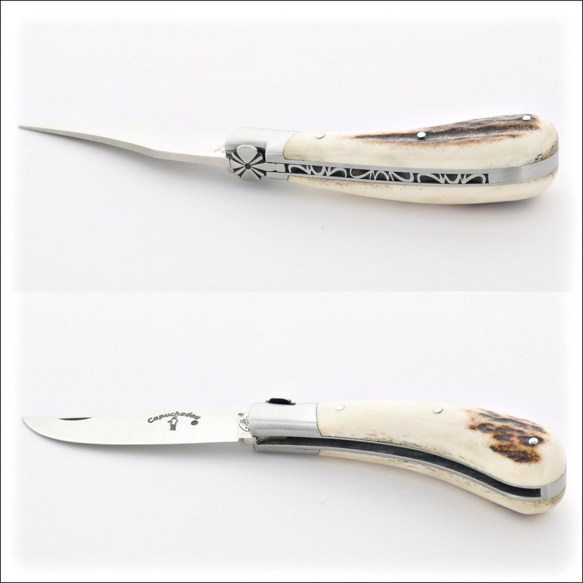 Capuchadou® 10 cm Classic Folding Knife Deer Stag Handle