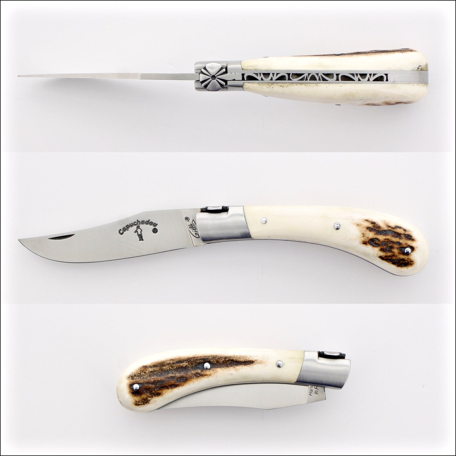 Capuchadou® 10 cm Classic Folding Knife Deer Stag Handle