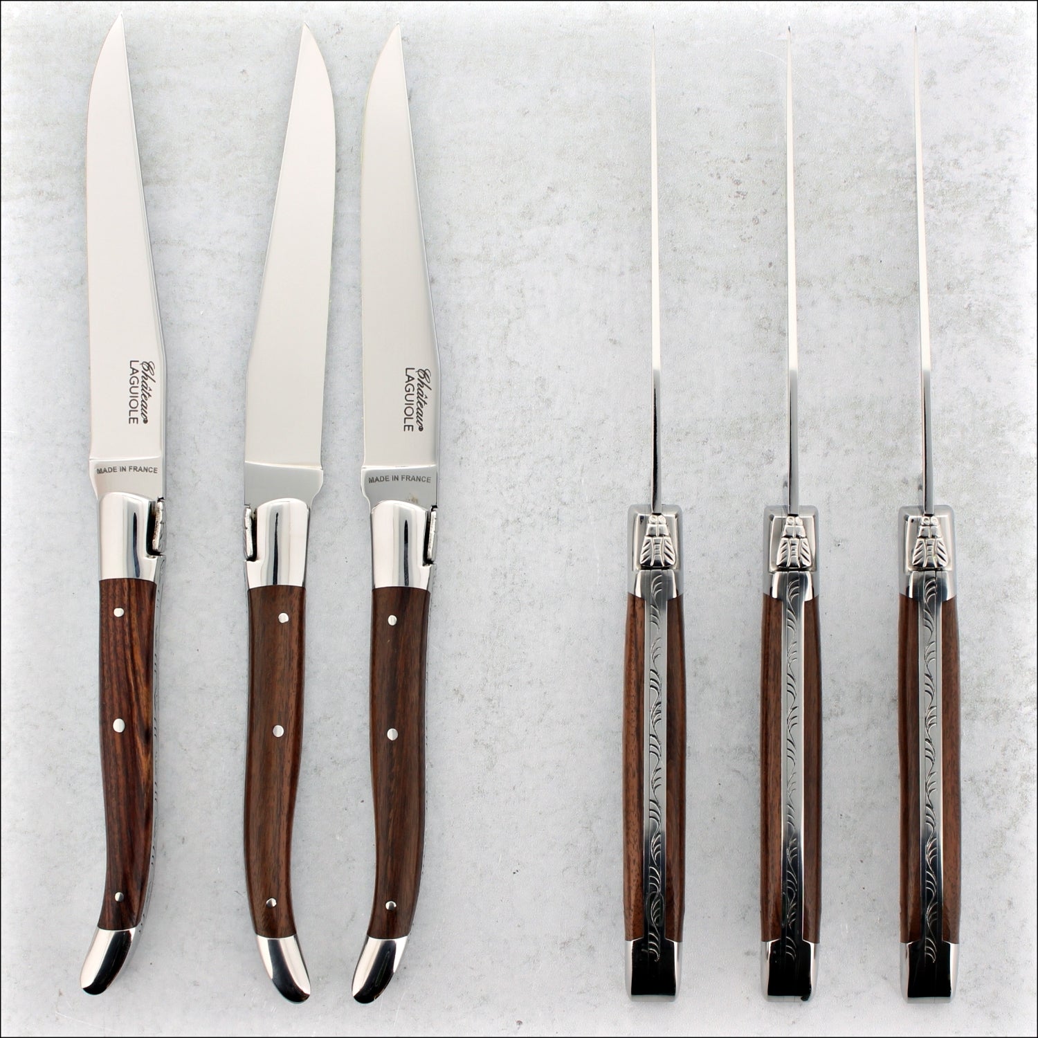 Laguiole Steak Knives Set of 6 – Mixed French wood