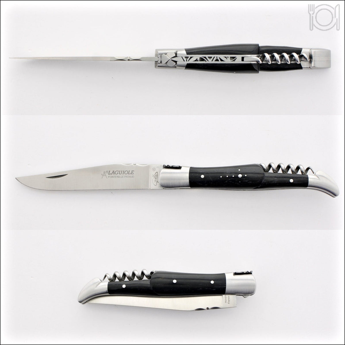 Classic Laguiole Corkscrew Knife Ebony Handle