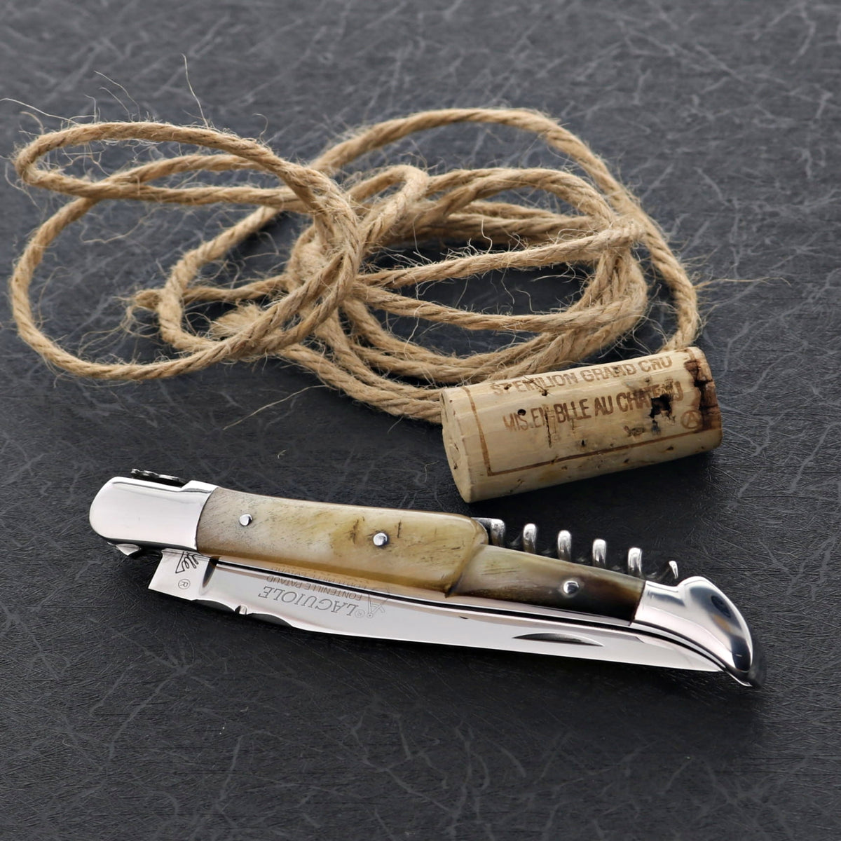 Classic Laguiole Corkscrew Knife Ram Horn Handle