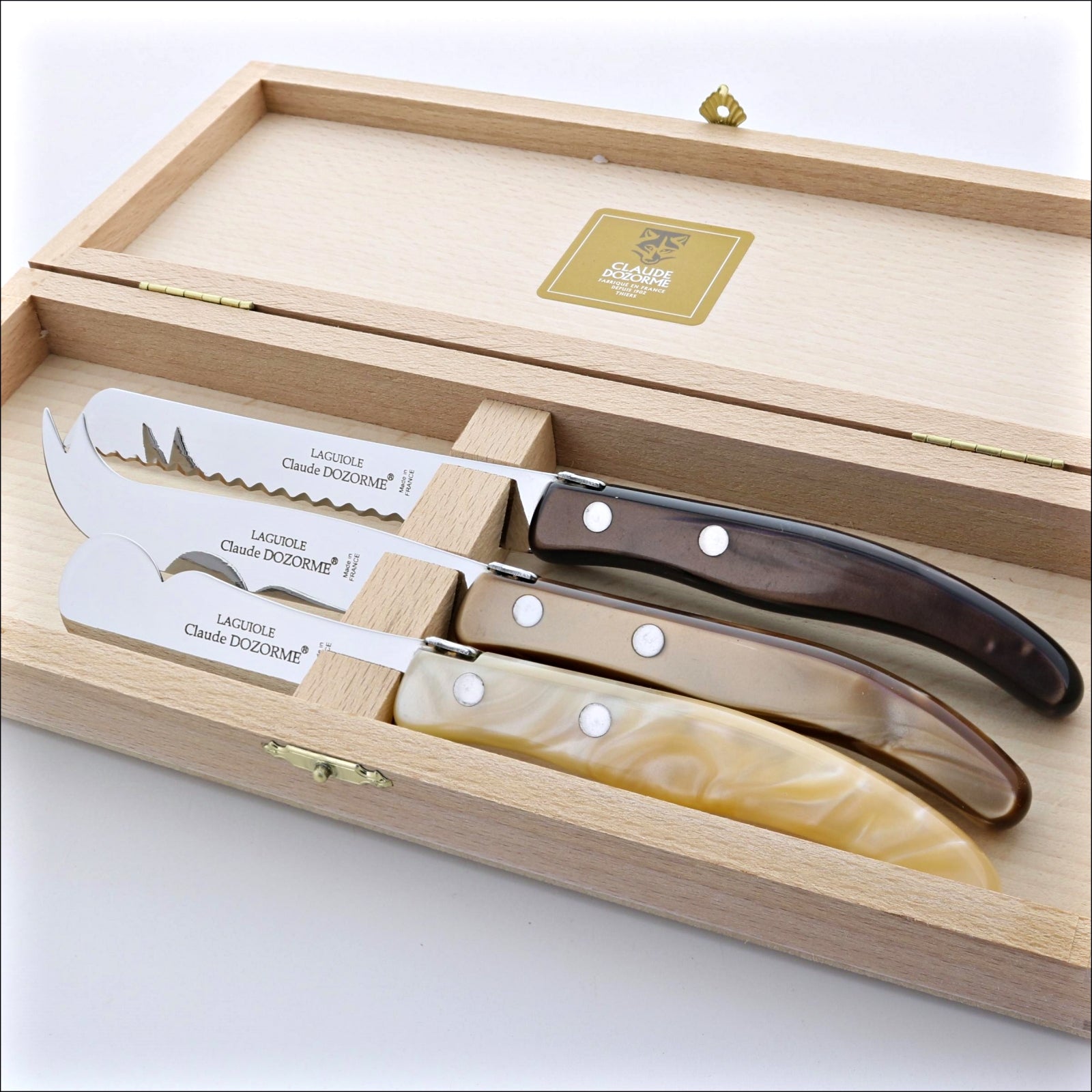 Claude Dozorme Berlingot Laguiole Breakfast Set - Natural Brown