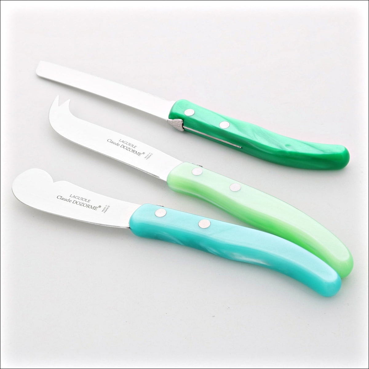 Claude Dozorme Berlingot Laguiole Breakfast Set - Turquoise-Green