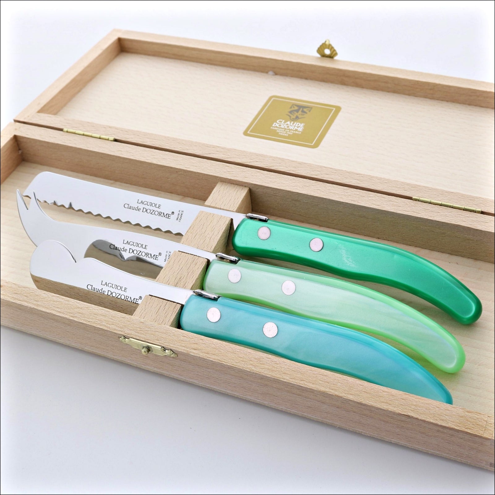 Claude Dozorme Berlingot Laguiole Breakfast Set - Turquoise-Green