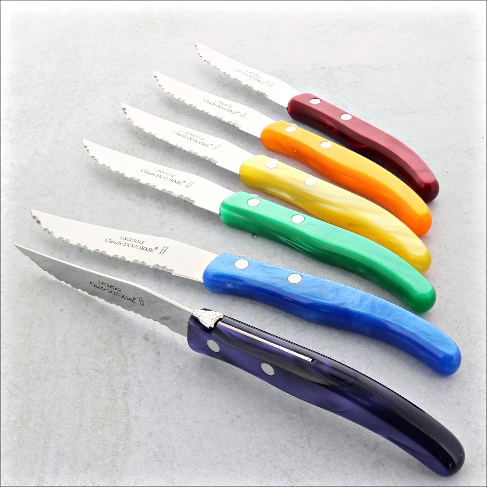 Claude Dozorme Laguiole Steak Knives - Set of 6 - Wild Flowers