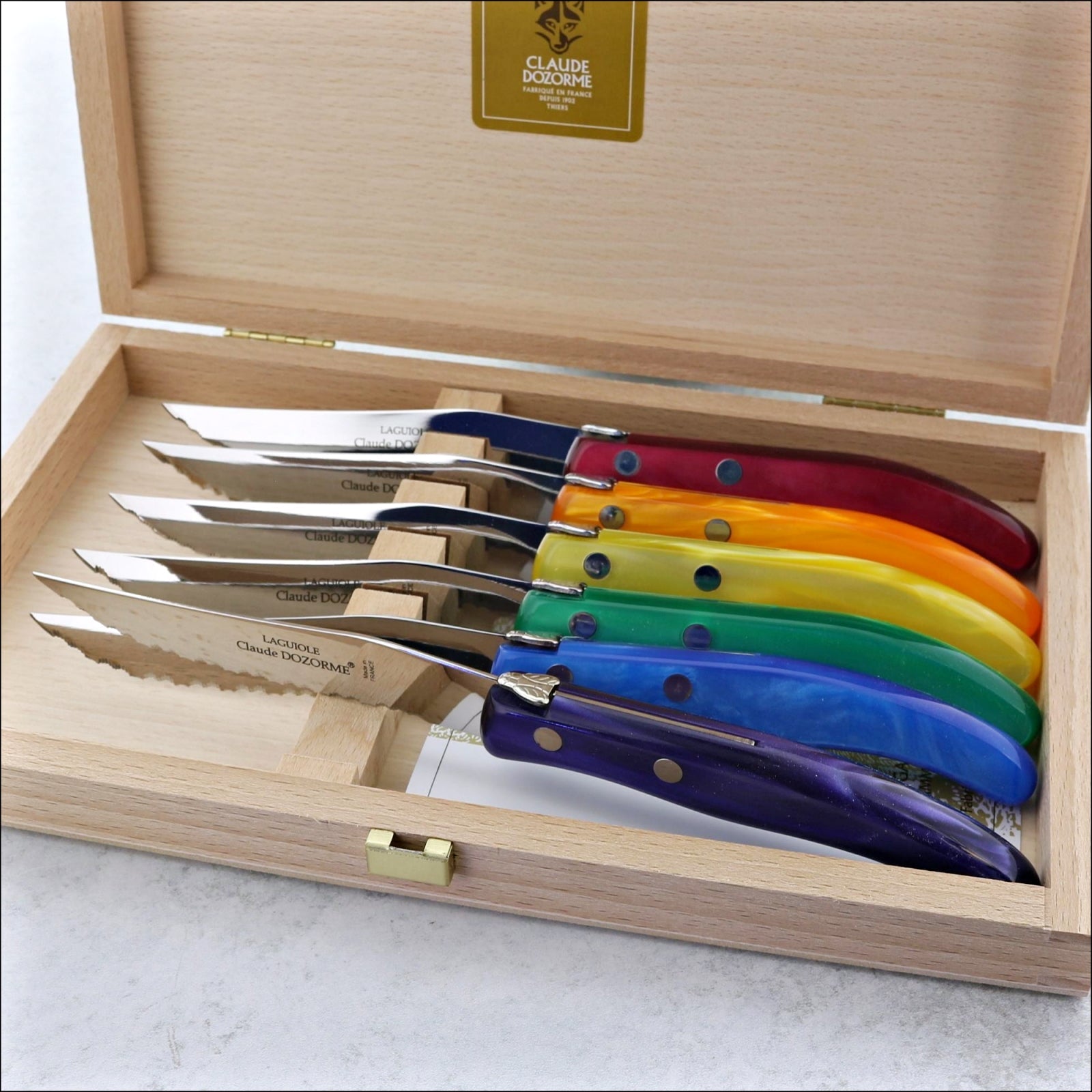 Claude Dozorme Laguiole Steak Knives - Set of 6 - Wild Flowers