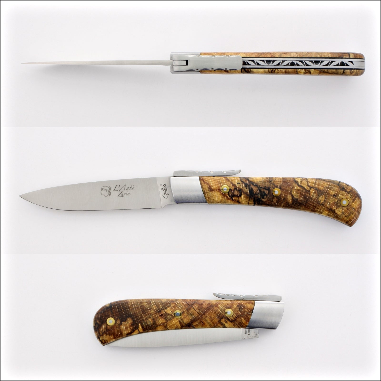 Corsican L' Antò Pocket Knife Burled Beech End Grain