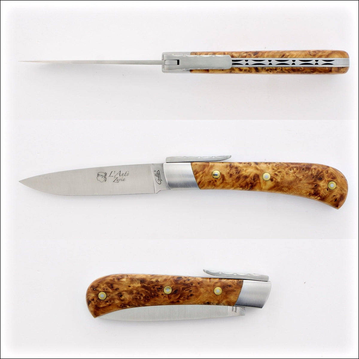 Corsican L&#39; Antò Pocket Knife Poplar Burl