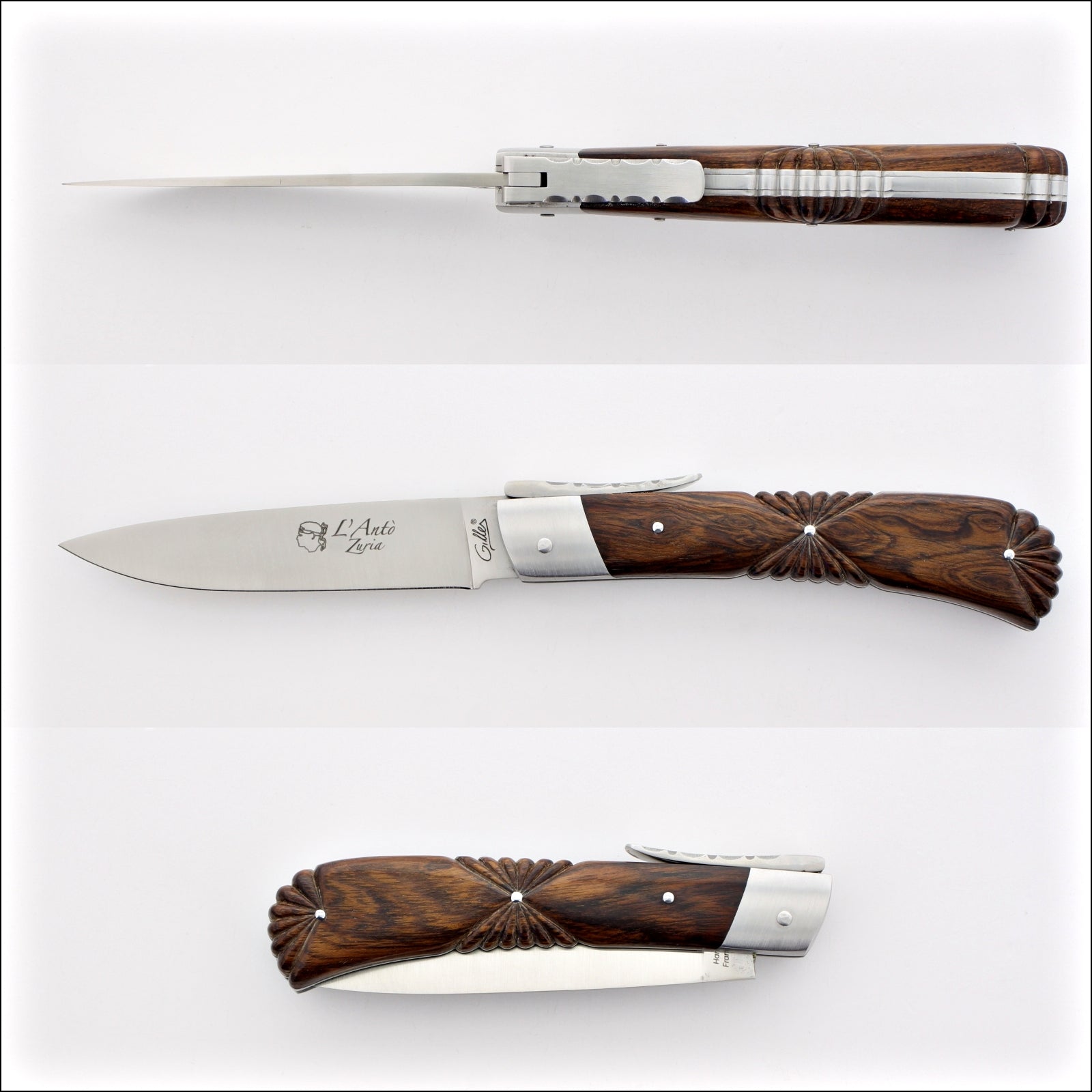 Corsican L' Antò Sculpted Handle Knife - Desert Ironwood