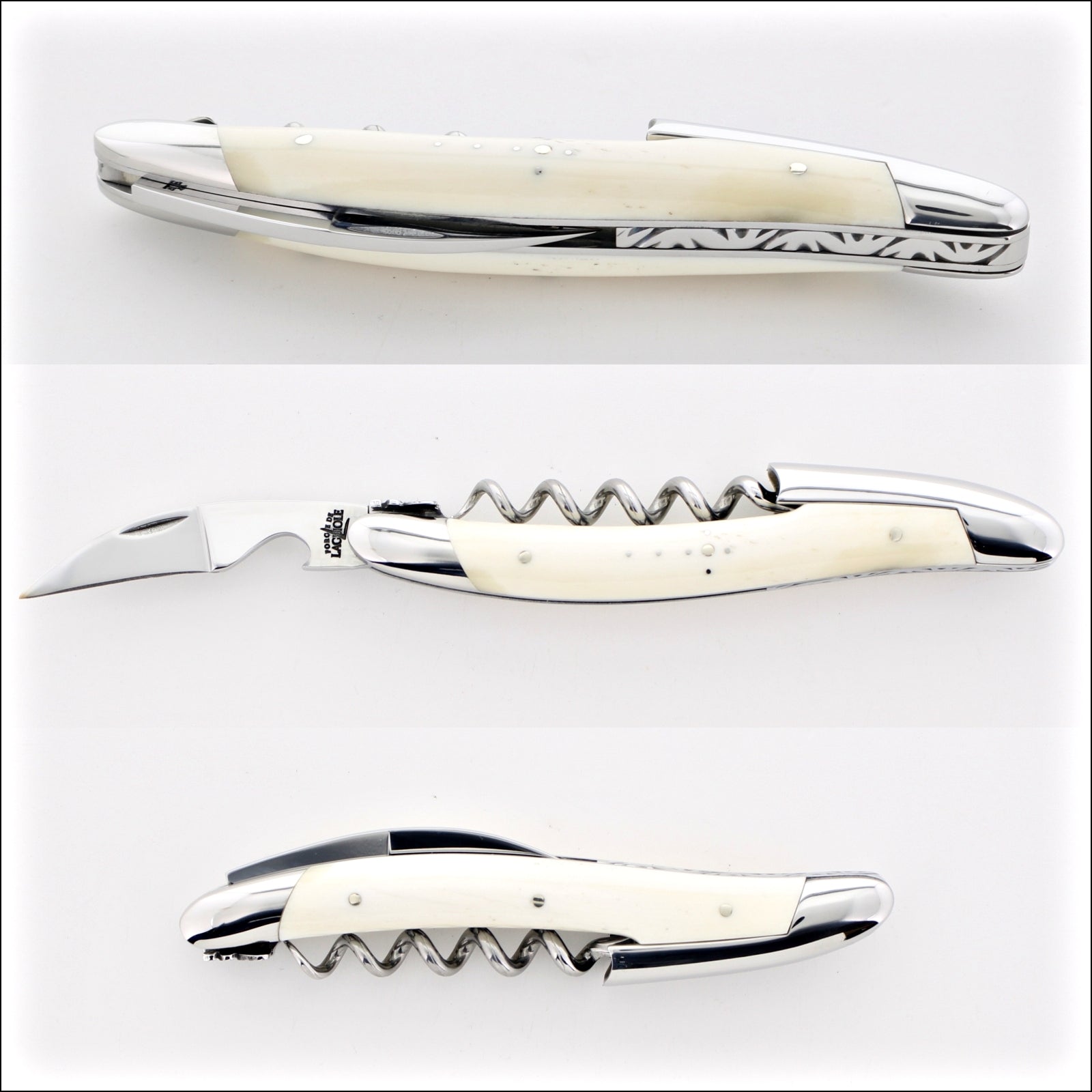 Forge de Laguiole Collection Sommelier Corkscrew - Cattle Bone Shiny Finish