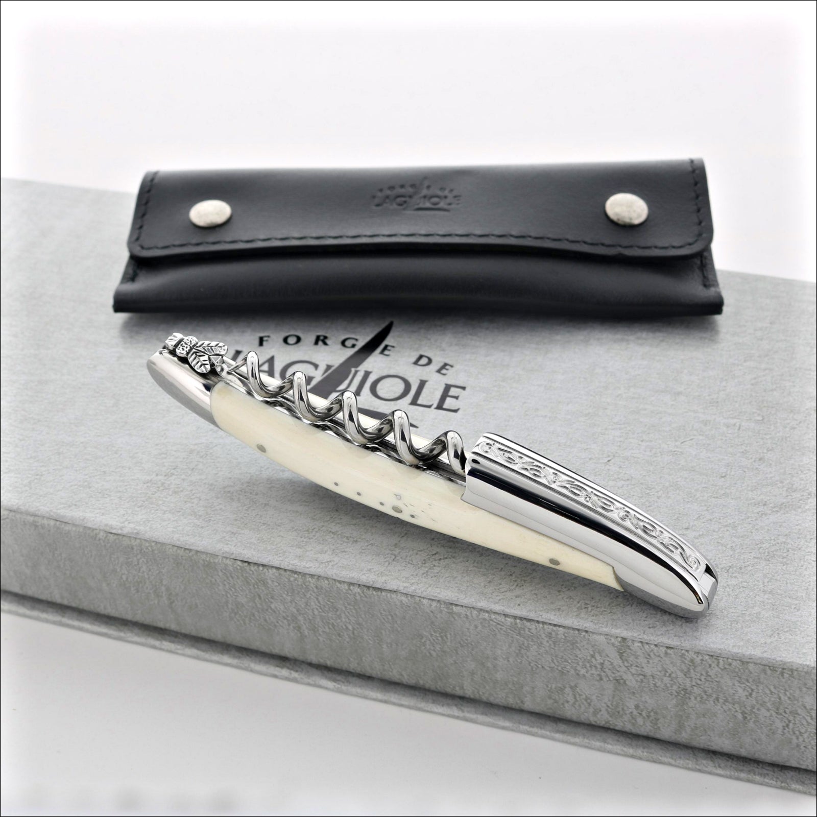 Forge de Laguiole Collection Sommelier Corkscrew - Cattle Bone Shiny Finish