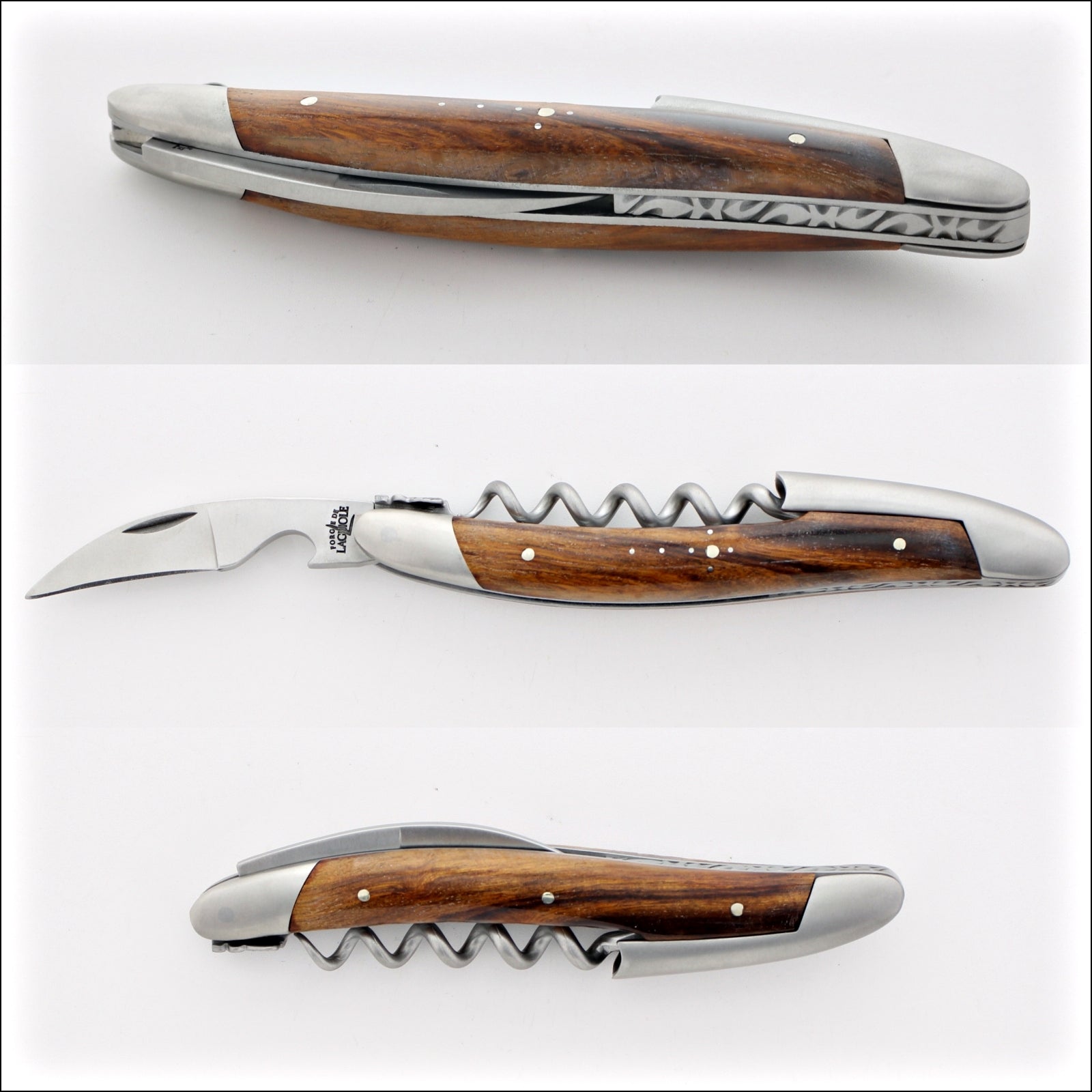 Forge de Laguiole Collection Sommelier Corkscrew - Desert Ironwood Satin Finish