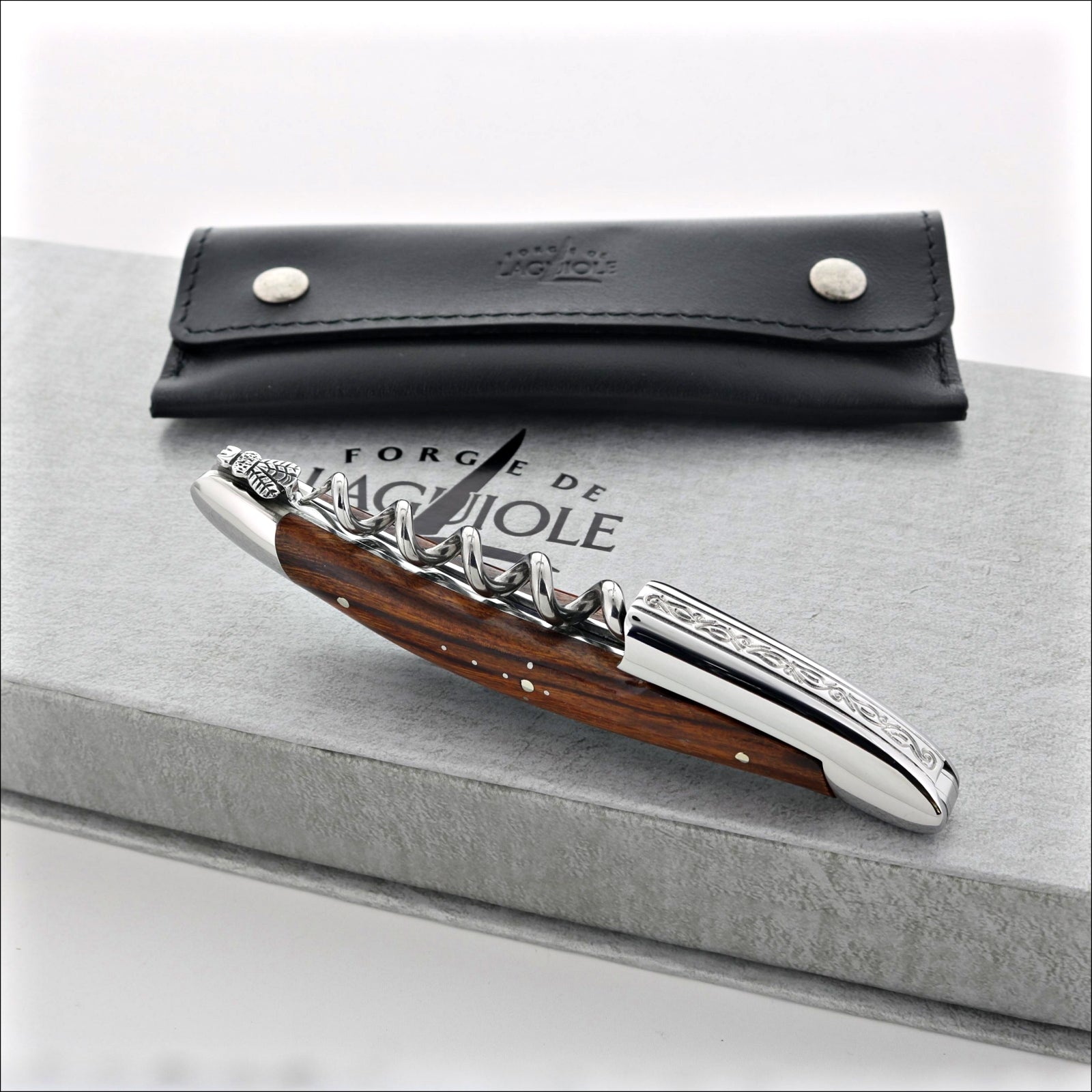 Forge de Laguiole Collection Sommelier Corkscrew - Desert Ironwood Shiny Finish