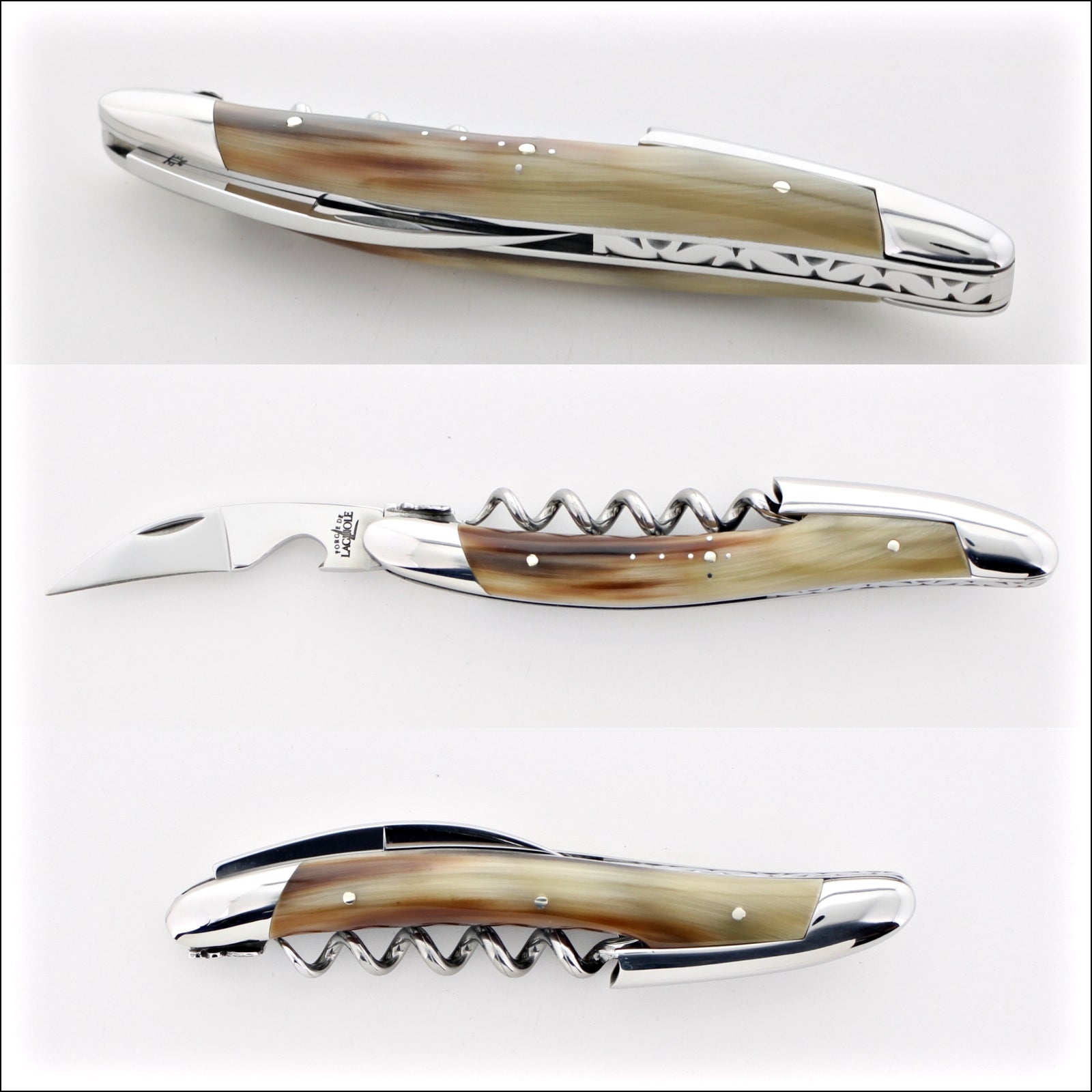 Forge de Laguiole Collection Sommelier Corkscrew - Flamed Horn Tip