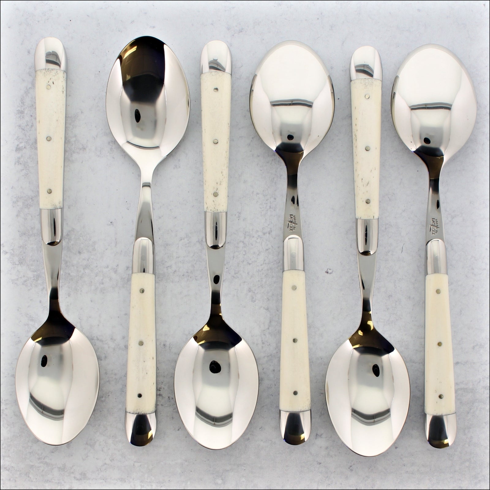 Forge de Laguiole Set of 6 Cattle Bone Spoons