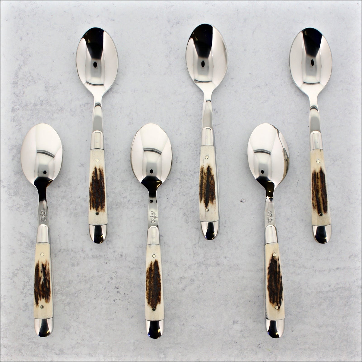 Forge de Laguiole Set of 6 Elk Stag Small Spoons