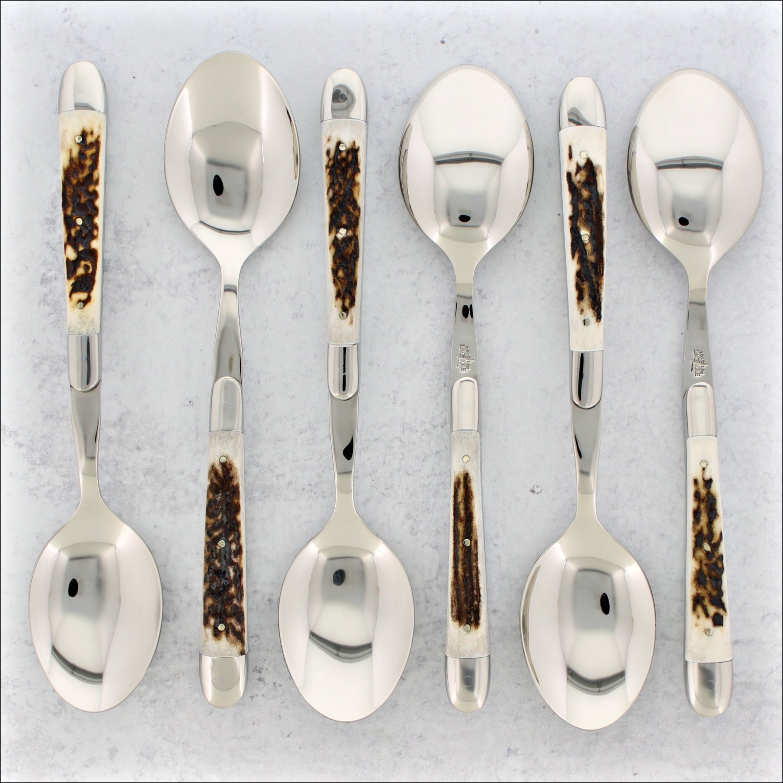 Forge de Laguiole Set of 6 Elk Stag Spoons