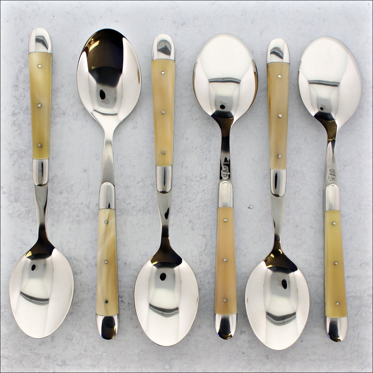 Forge de Laguiole Set of 6 Horn Tip Spoons