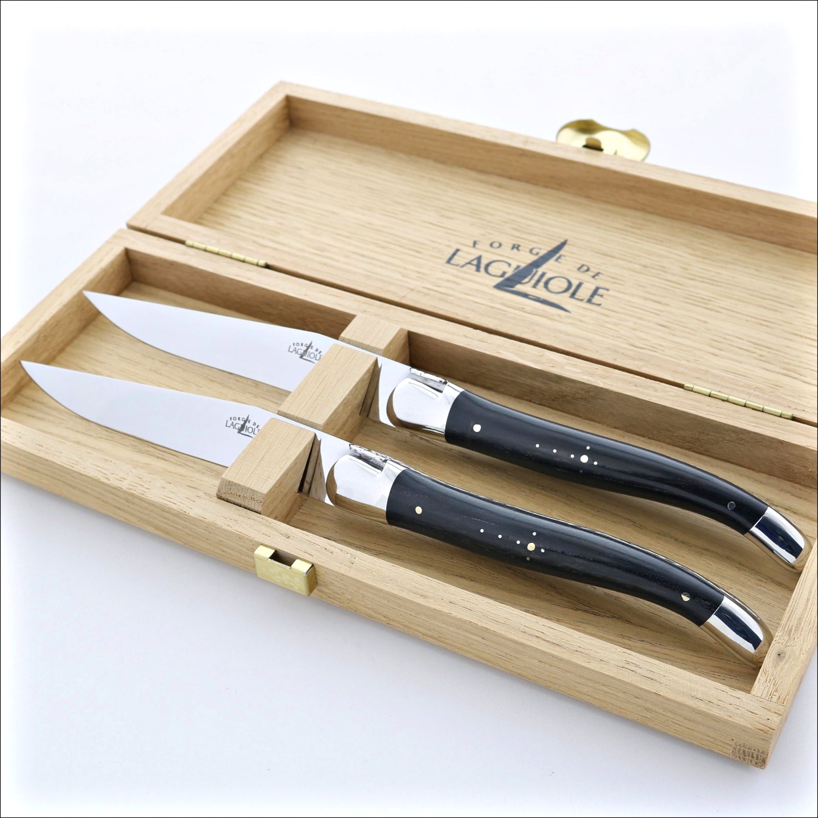 Forge de Laguiole Steak Knife Storage For Set of 2 - Light Oak