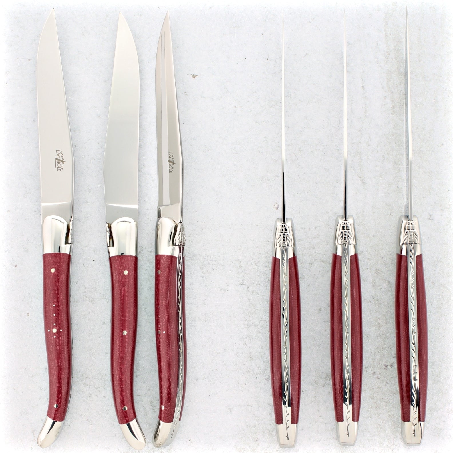 Forge de Laguiole Steak Knives - Burgundy