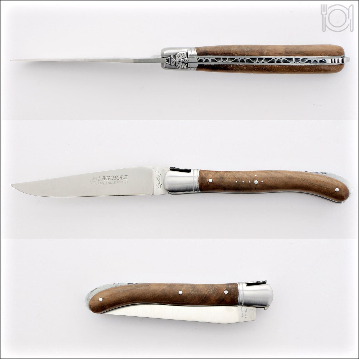 Laguiole Steak Knives Walnut Handle Satin Finish