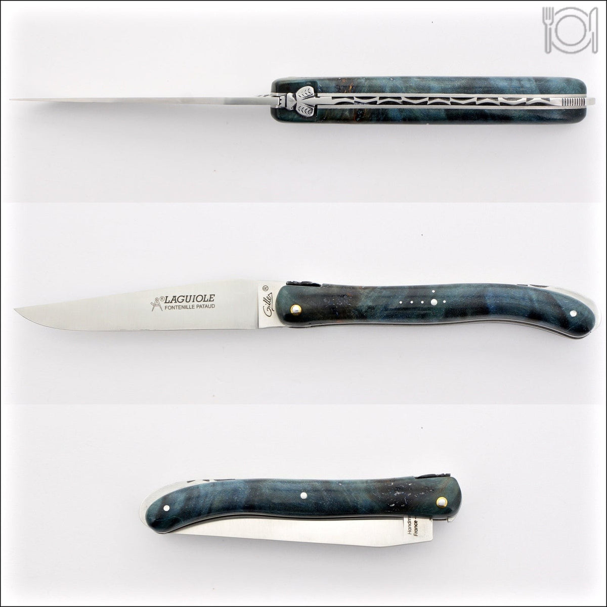 Laguiole 12 cm Nature Classic Full Handle Blue Poplar Burl