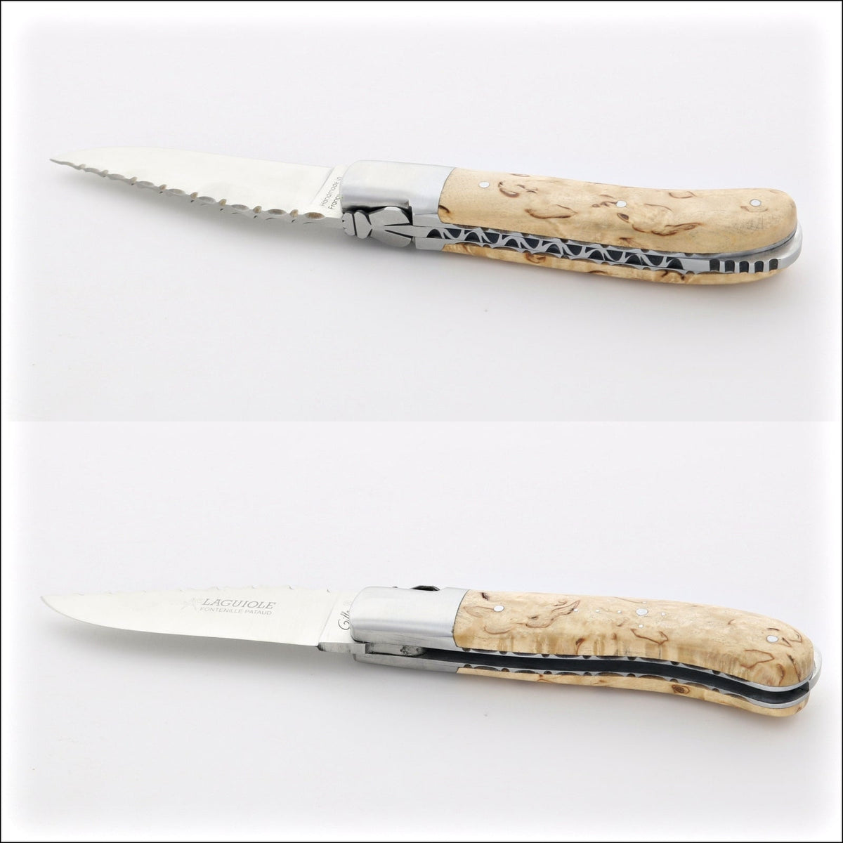 Laguiole Gentleman&#39;s Knife Guilloche - Karelian Birch