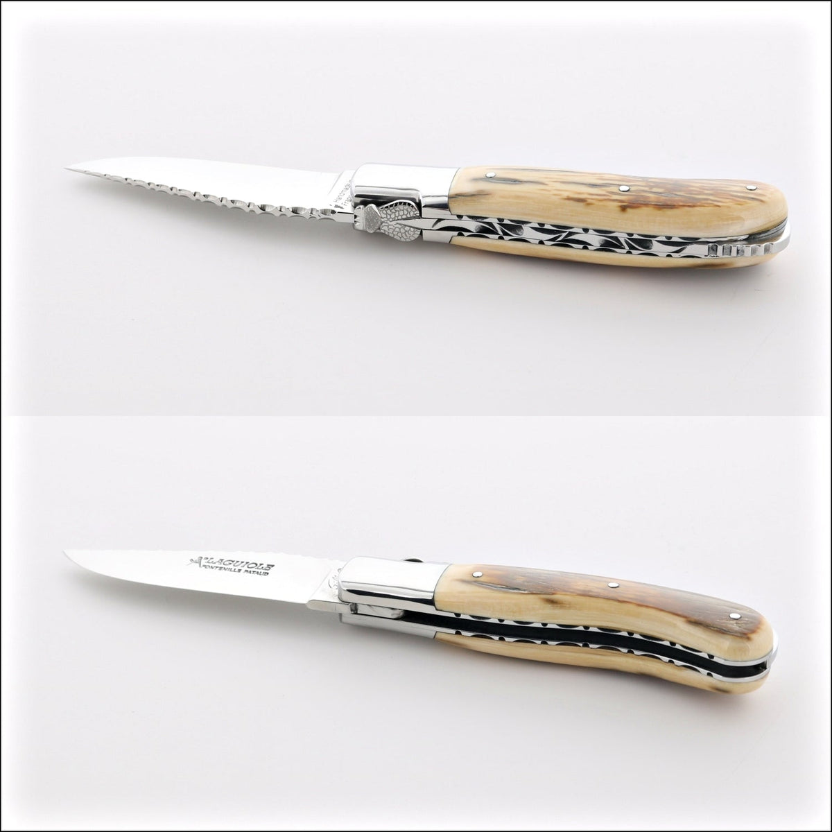 Laguiole Gentleman&#39;s Knife Guilloche - Mammoth Ivory - Shiny Finish