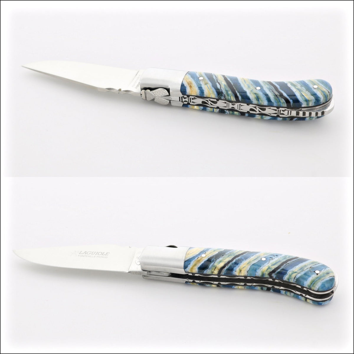 Laguiole Gentleman&#39;s Knife Guilloche - Mammoth Tooth - Caribbean