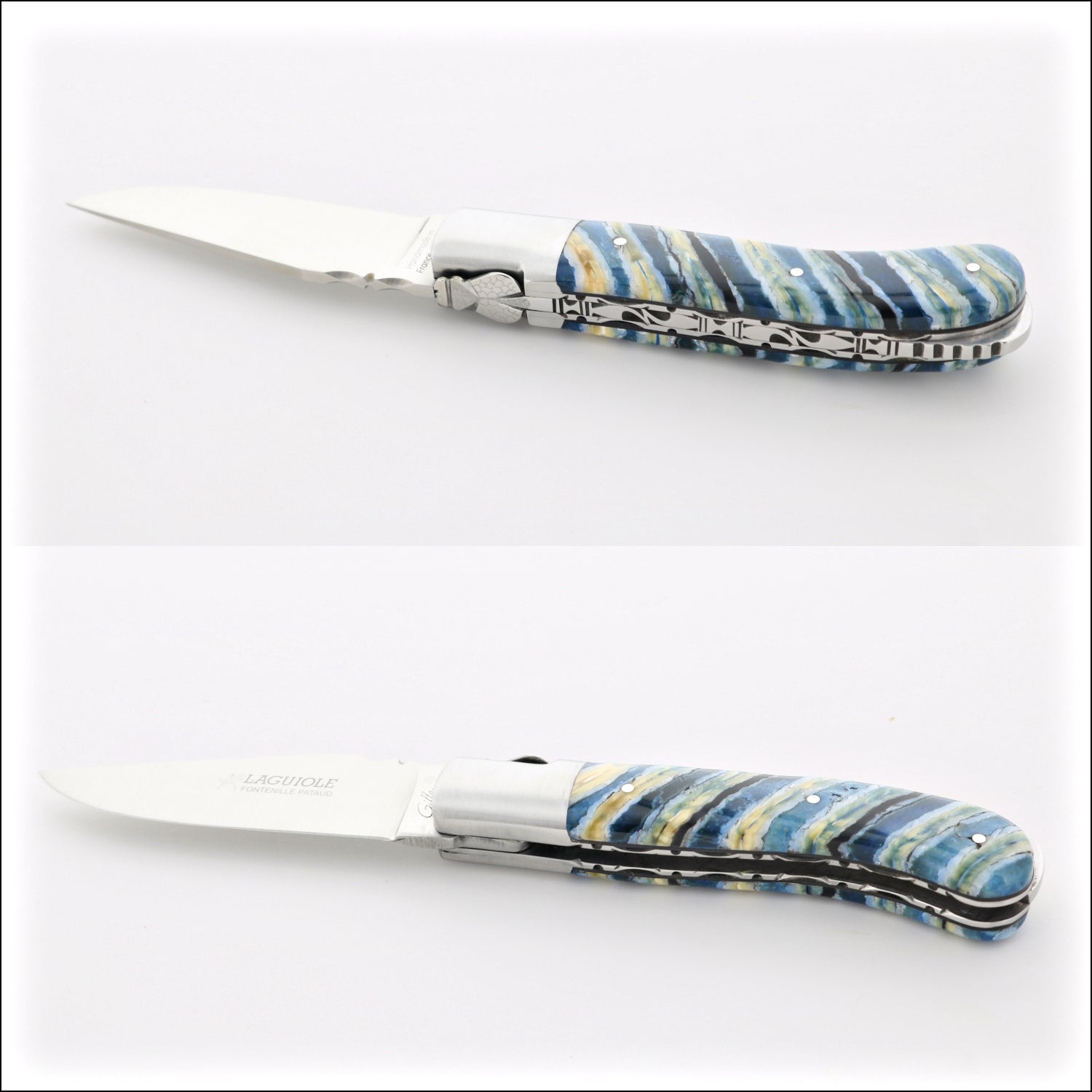 Laguiole Gentleman's Knife Guilloche - Mammoth Tooth - Caribbean