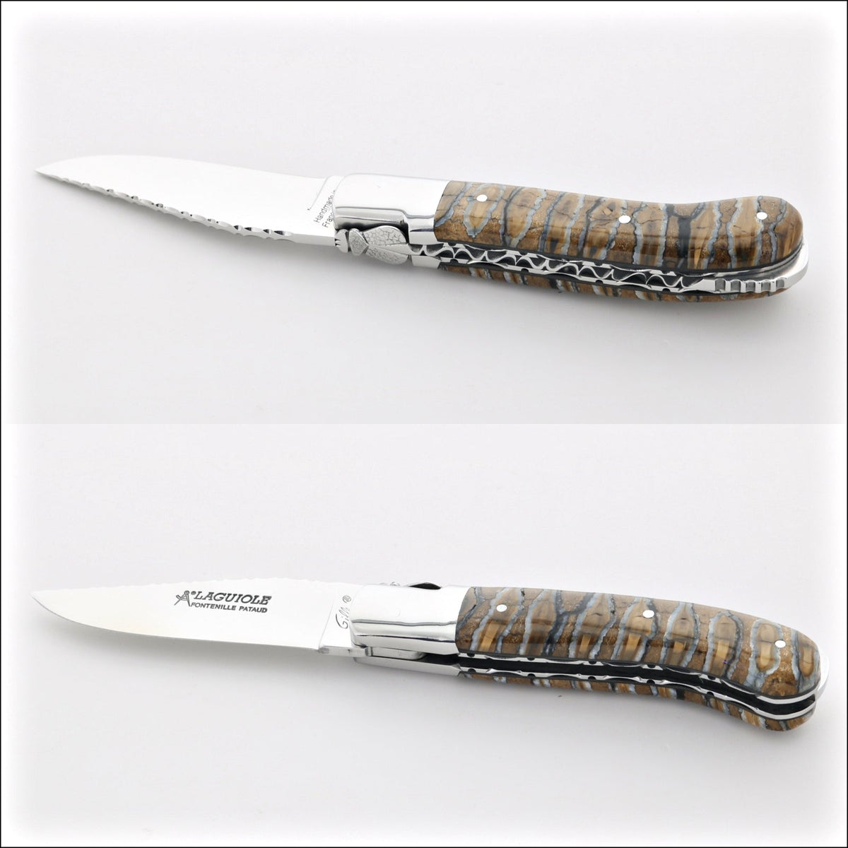 Laguiole Gentleman&#39;s Knife Guilloche - Mammoth Tooth - Jupiter