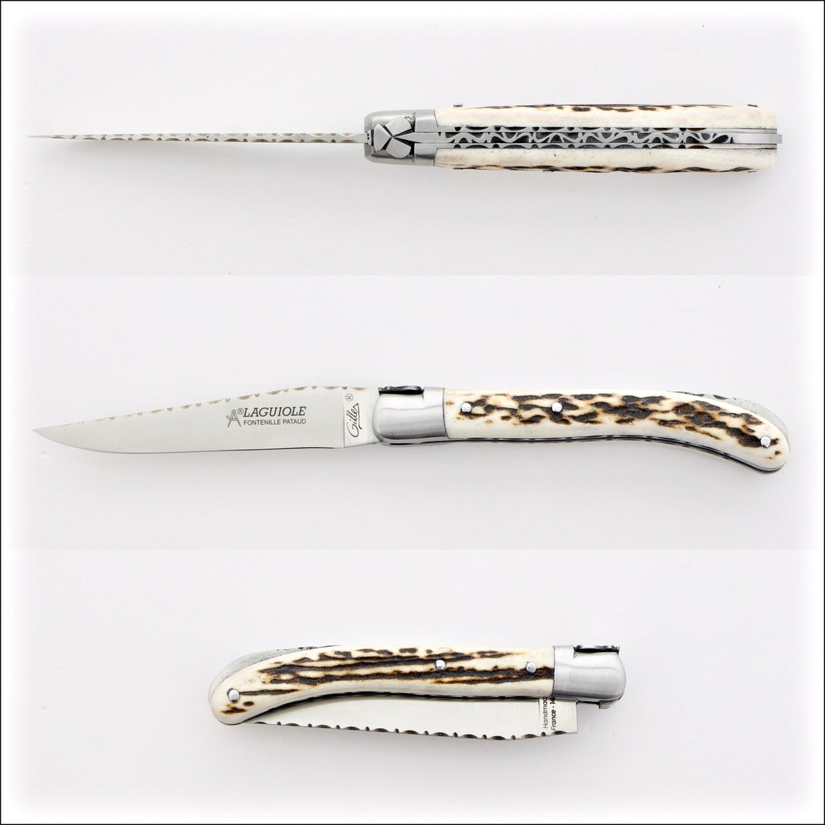 Laguiole Le Pocket Guilloche Deer Stag Handle