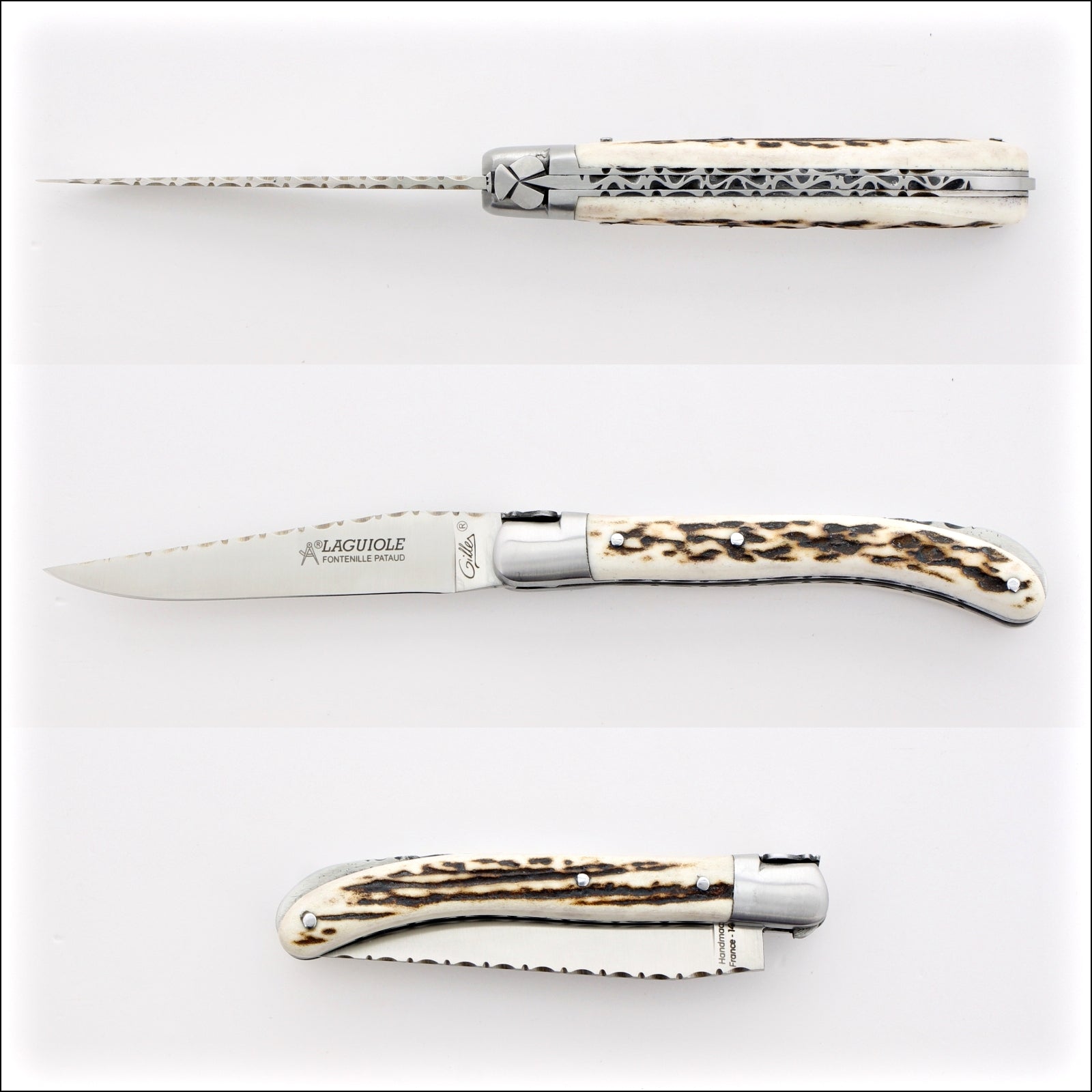 Laguiole Le Pocket Guilloche Deer Stag Handle