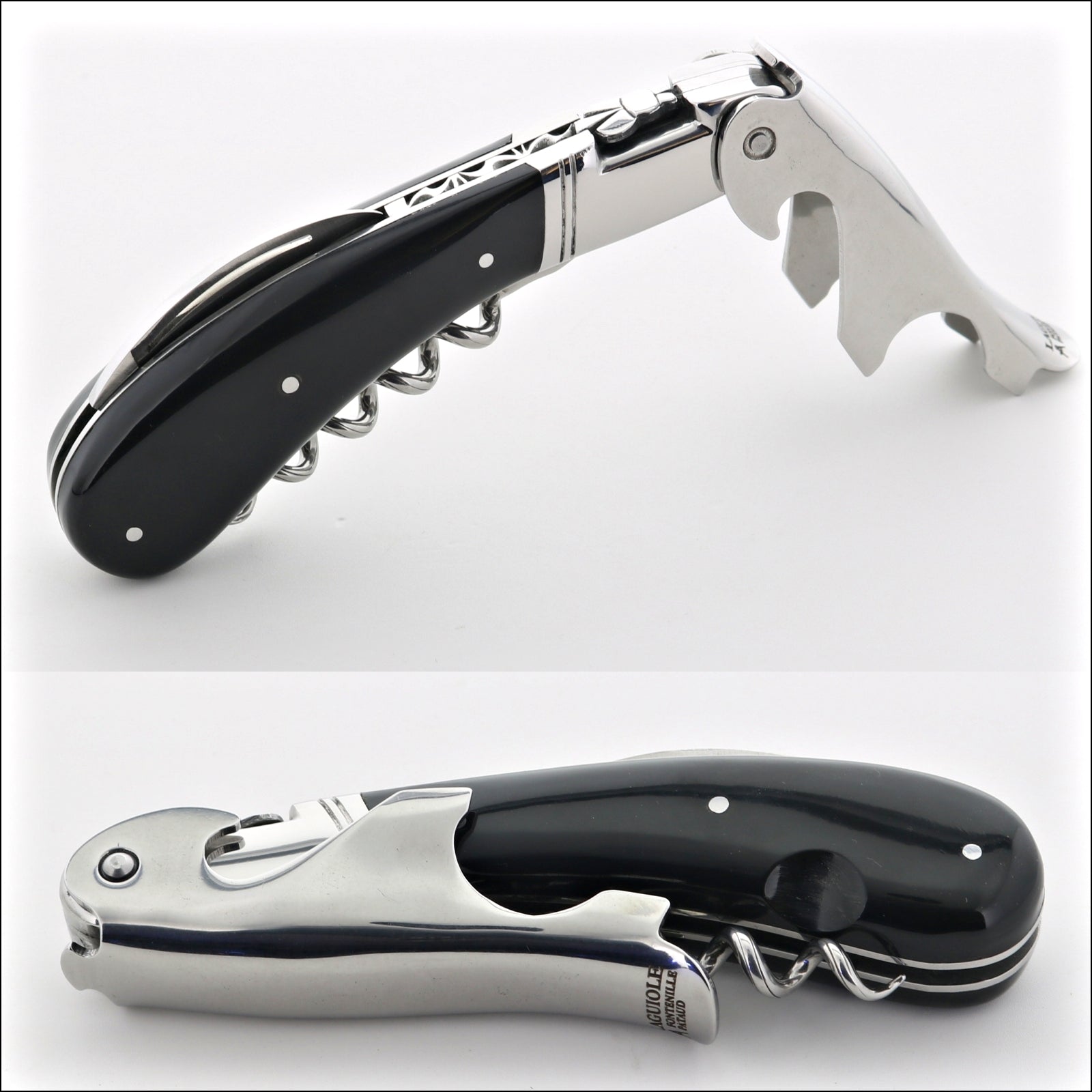 Laguiole Magnum Black Horn Tip Corkscrew - E