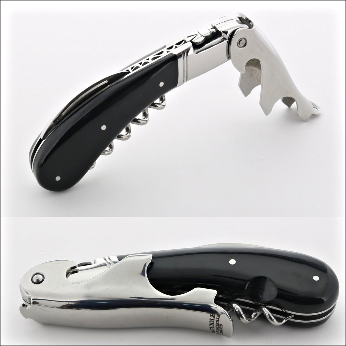 Laguiole Magnum Black Horn Tip Corkscrew - G