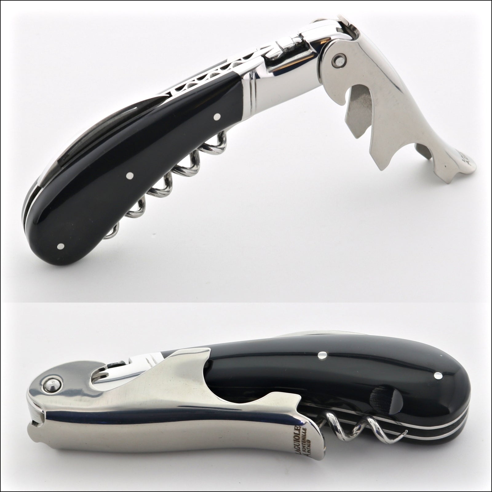 Laguiole Magnum Black Horn Tip Corkscrew - W