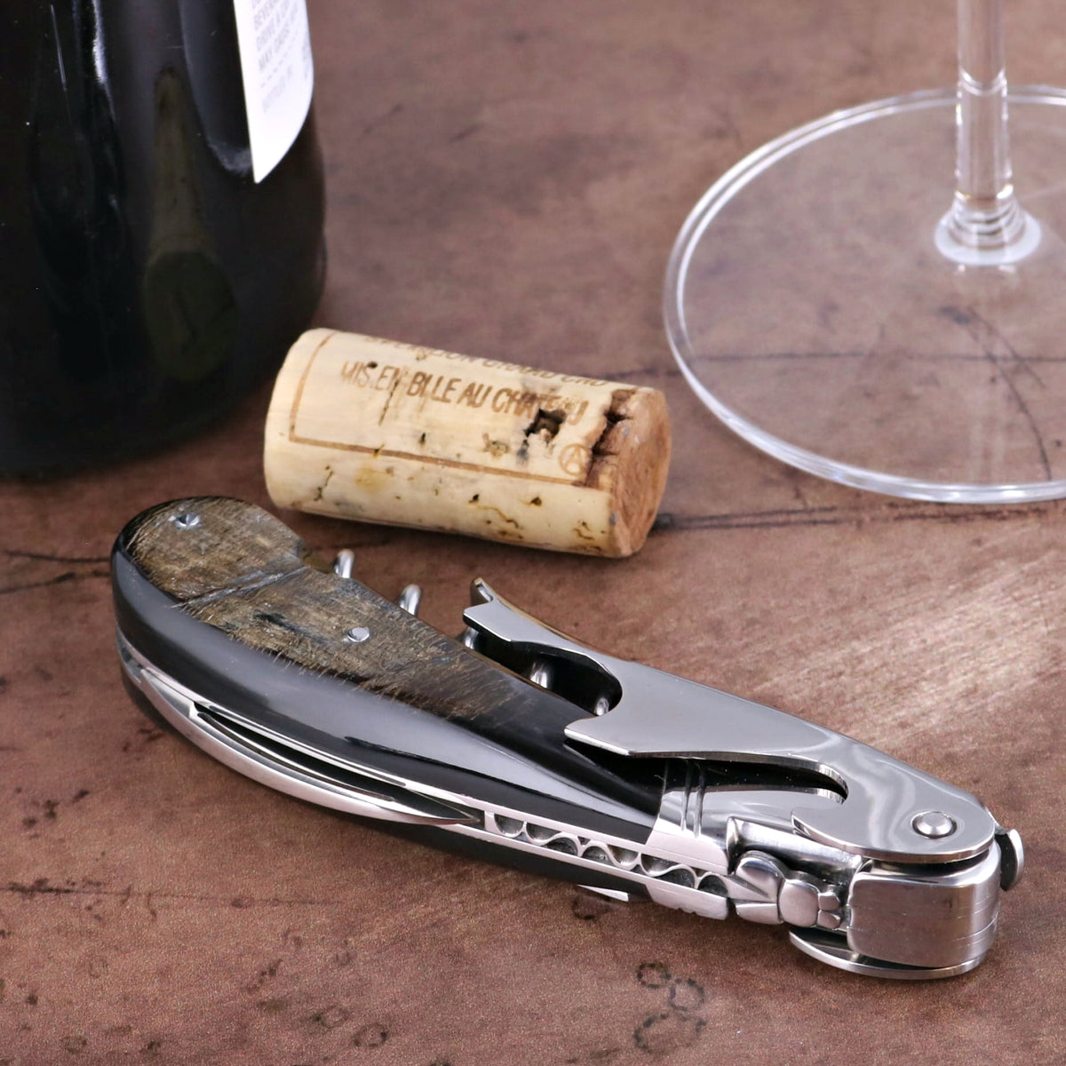 Laguiole Magnum Buffalo Bark Corkscrew - D