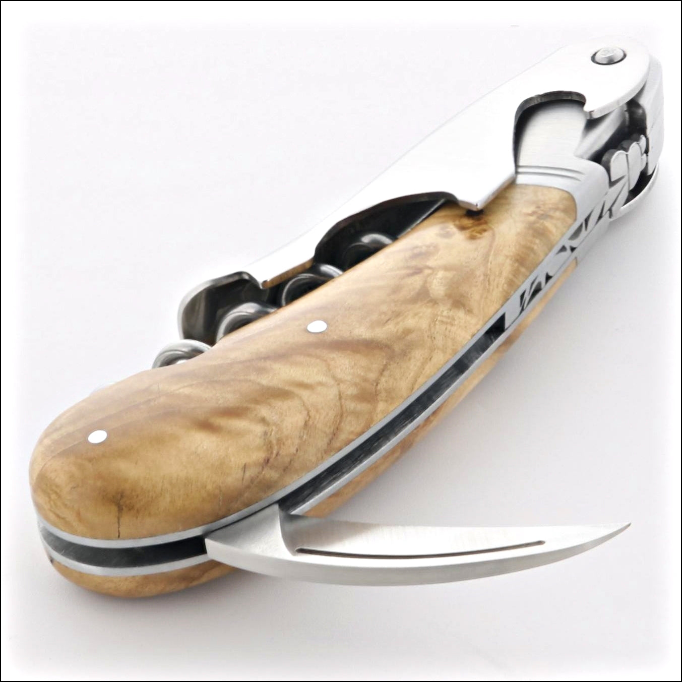 Le Saint-Bernard Pocket Knife - Olive Wood Handle - B - Laguiole Imports