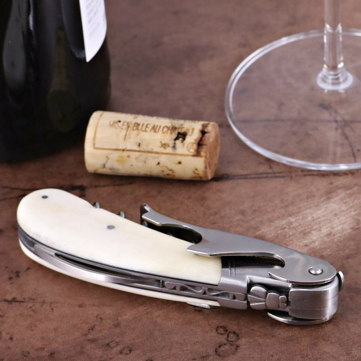 Laguiole Magnum Cattle Bone Handle Corkscrew - C