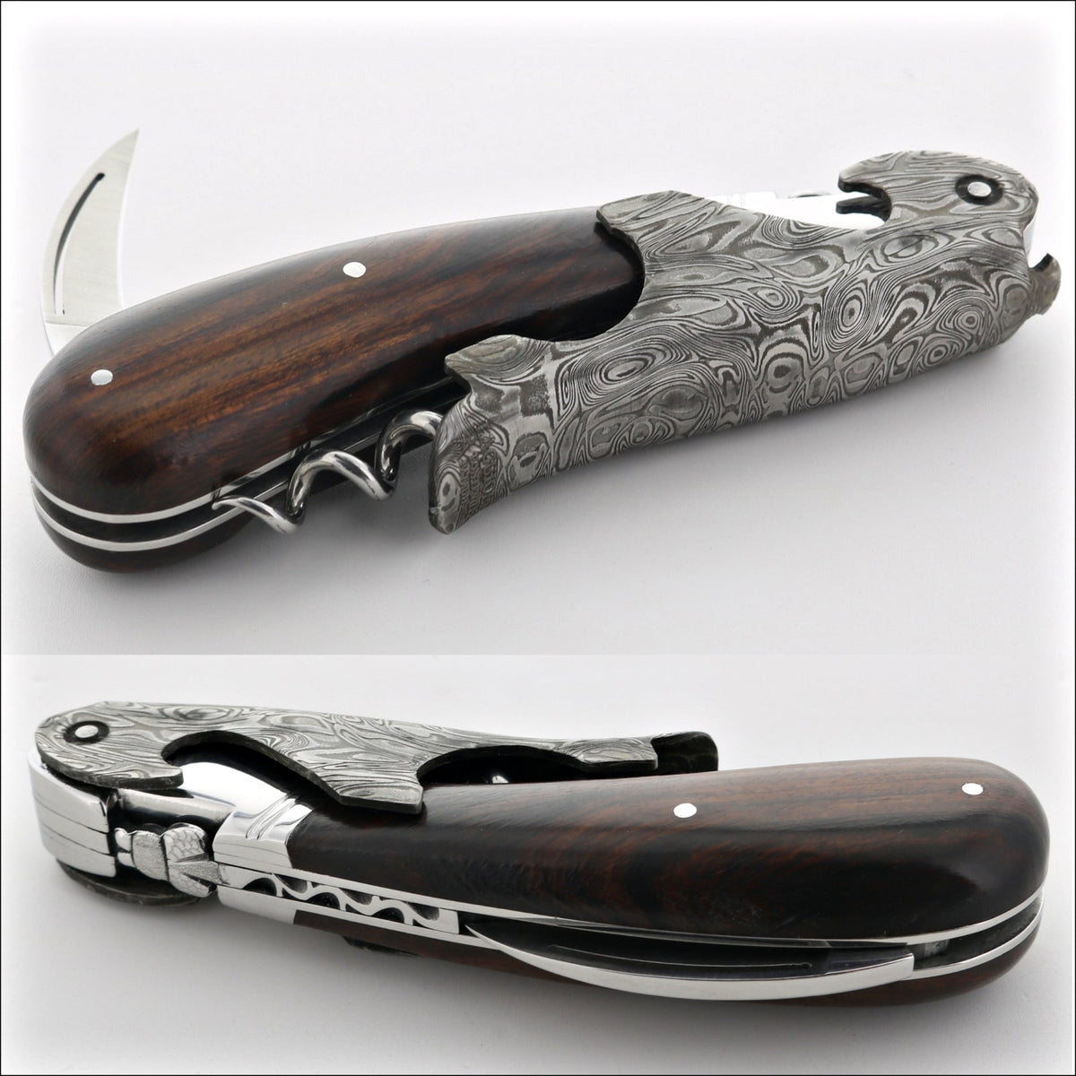 Laguiole Magnum Damascus Desert Ironwood Corkscrew